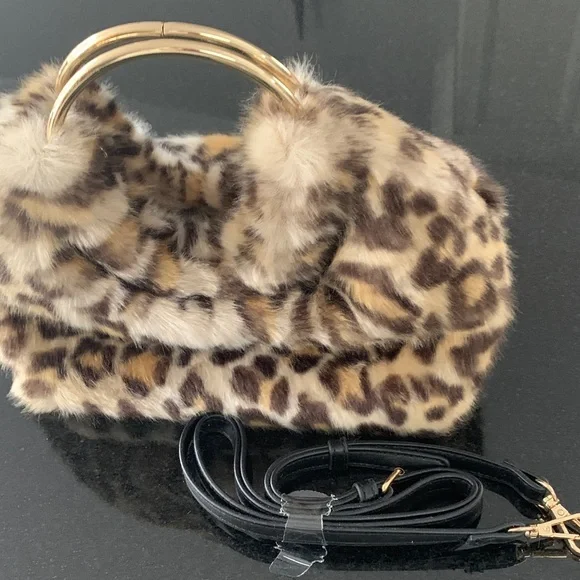 a new day Leopard Print Faux Fur Shoulder Bag - Picture 2 of 3
